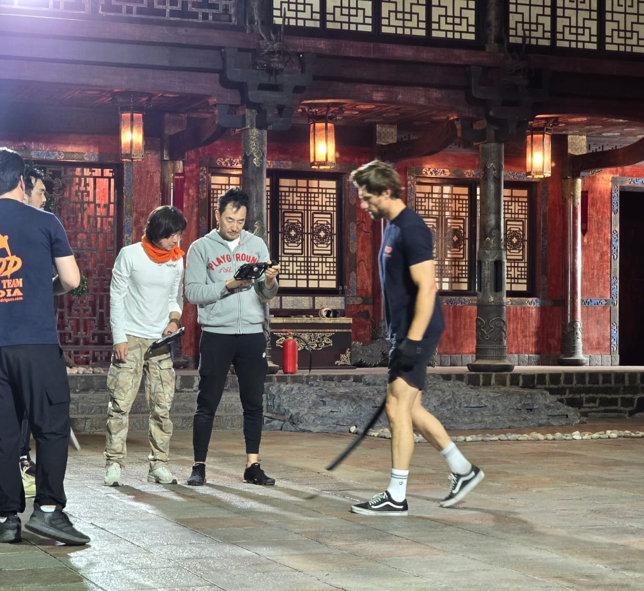 On set between setups