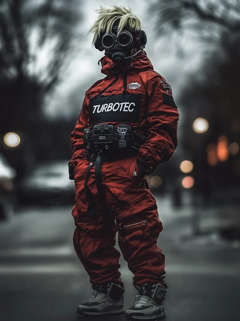Operative in red field armour